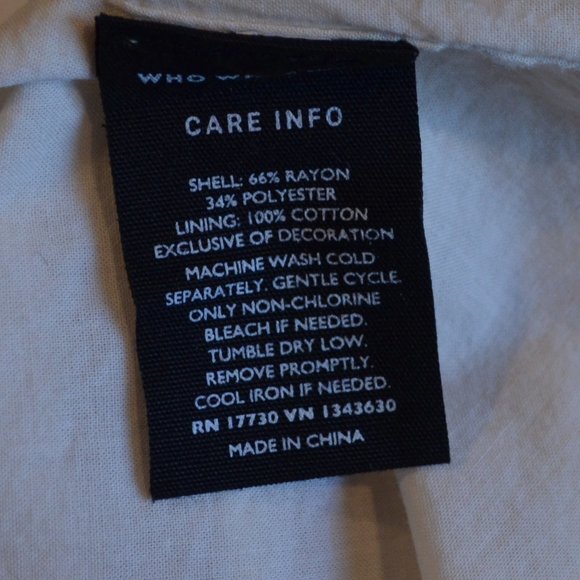 Sz M Who What Wear Cream Eyelet Flutter Sleeve Dress - Picture 16 of 16